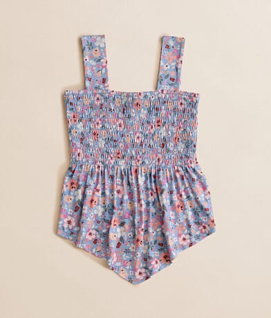 BKE Girls - Floral Smocked Tank Top front view