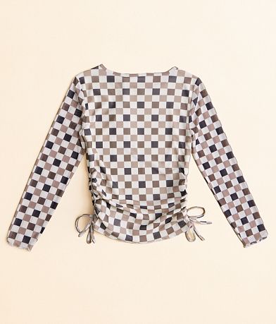 Willow &amp; Root Girls - Checkered Mesh Top back view