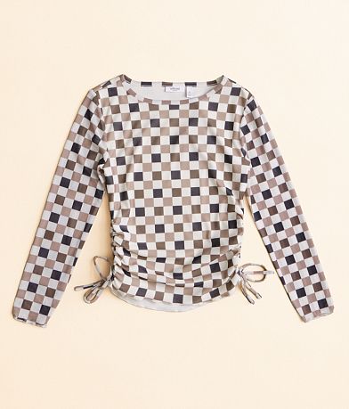 Willow & Root Girls - Checkered Mesh Top front view