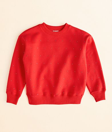 BKE Girls - Rhinestone Pullover front view