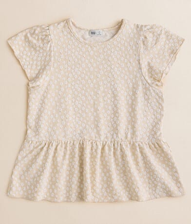 BKE Girls - Textured Floral Top front view