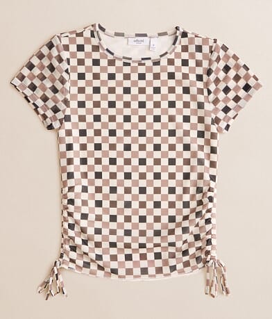 Willow & Root Girls - Checkered Mesh Top front view