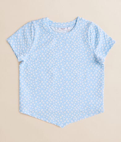 Willow & Root Girls - Floral Hanky Hem Top front view