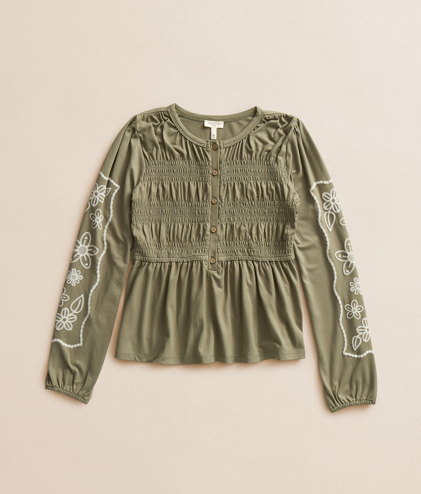 Girls - Willow & Root Smocked Peplum Top - Girl
