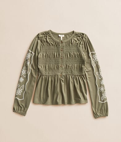 Girls - Smocked Peplum Top