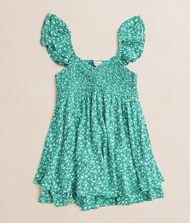 Honey & Sparkle Girls - Floral Tiered Romper front view