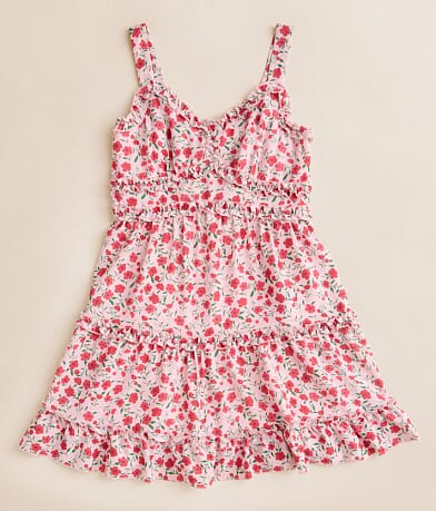 Honey & Sparkle Girls - Floral Mini Dress front view