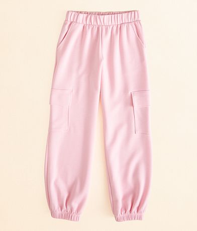 BKE Girls - Butter Scuba Cargo Jogger front view