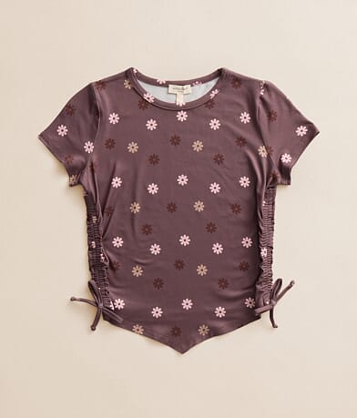 Girls - Ruched Flower Hanky Top