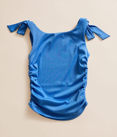 Girls - Ruched Rib Knit Tank Top thumbnail 2