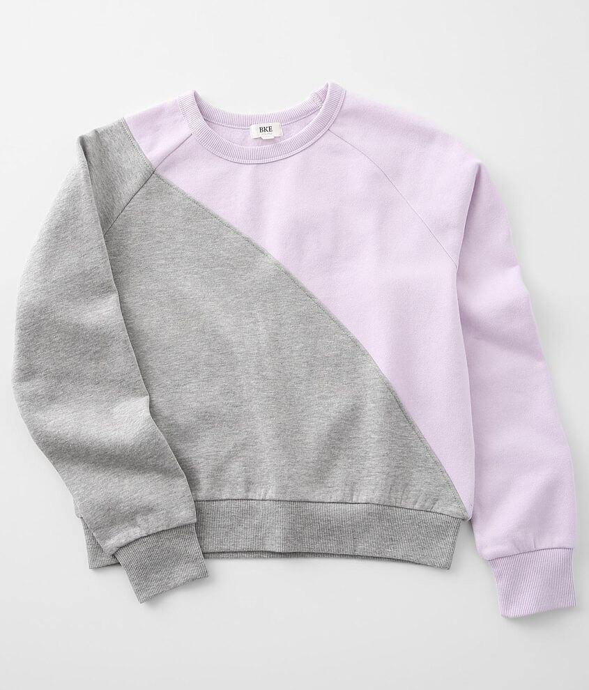Girls - BKE Color Block Pullover Sweatshirt front view