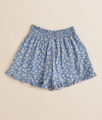 Honey & Sparkle Girls - Floral Ruffle Short front view