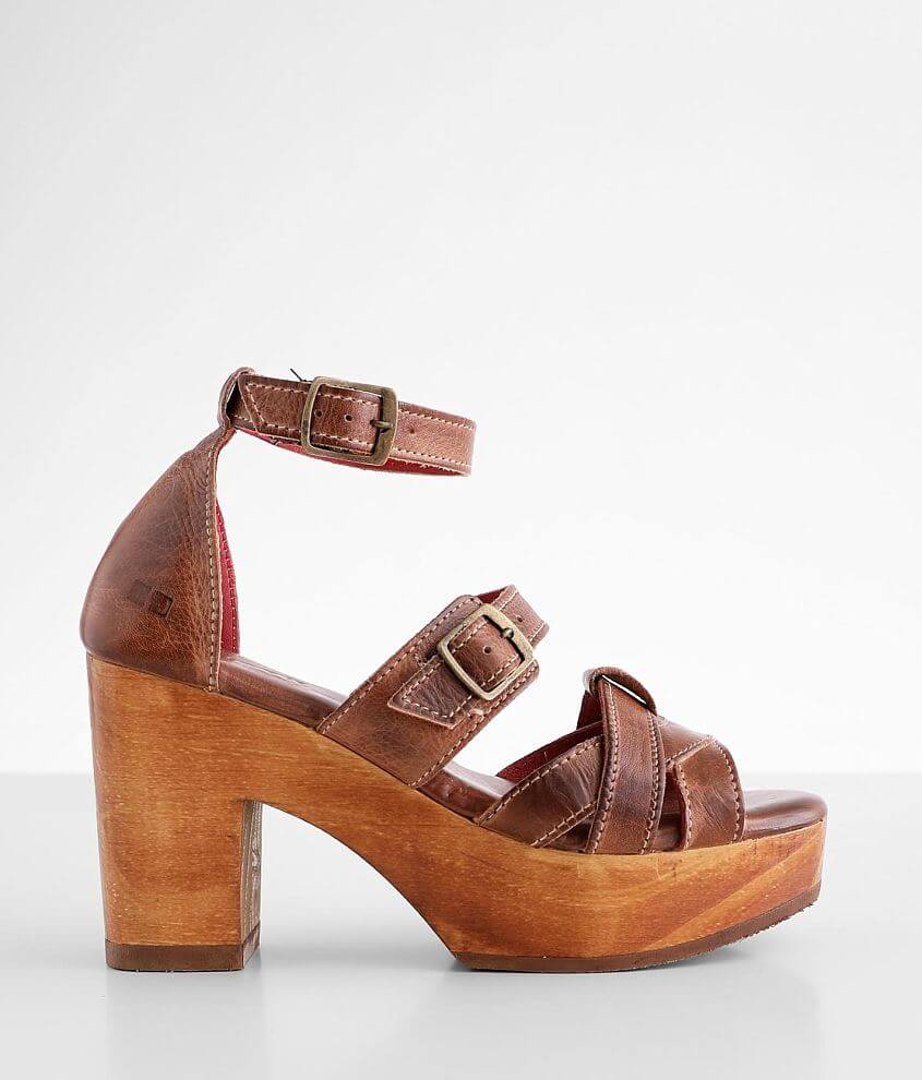 Bed Stu Alba Leather Heeled Sandal - Women's Shoes in Almond Rustic ...