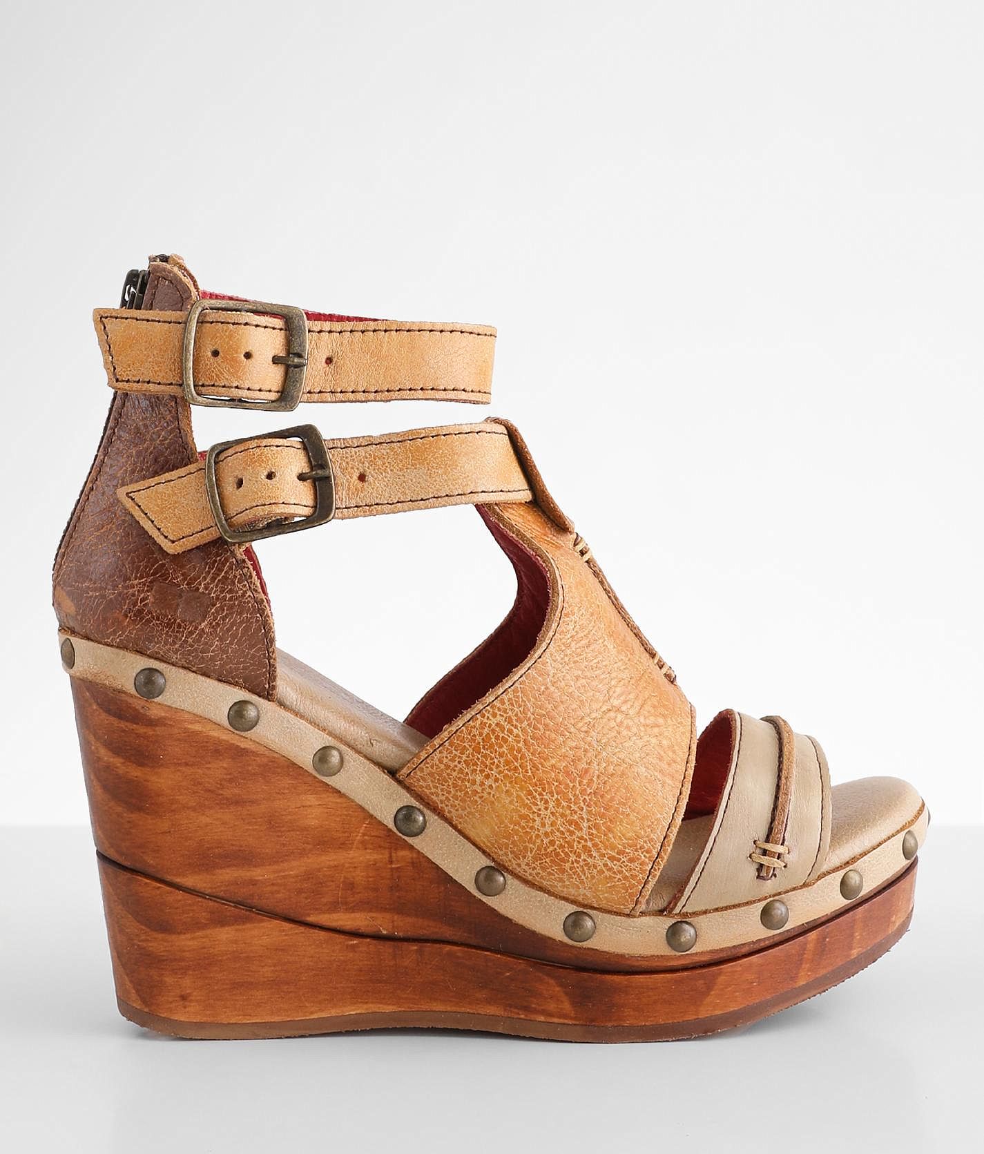 Bed Stu Princess Leather Wedge Sandal - Women's Shoes in Cafe