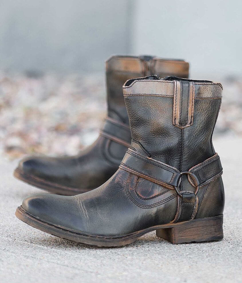 Bed Stu Patterson Boot Men s Shoes in Black Glove Teak Lyx Rust Buckle