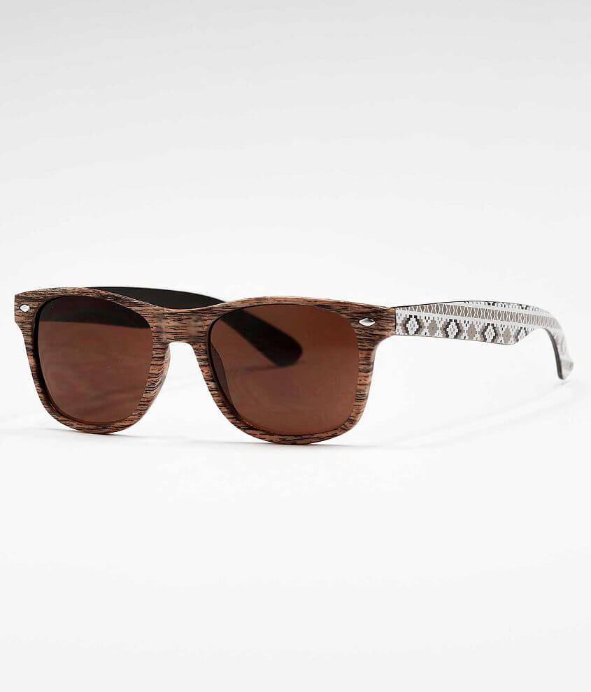 BKE Wood Print Sunglasses front view