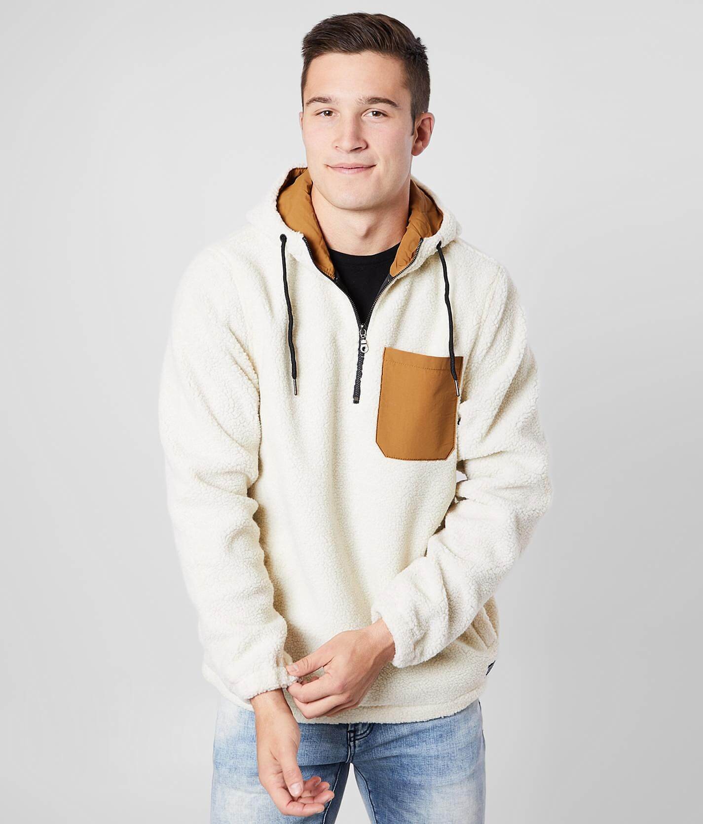 sherpa hoodie quarter zip