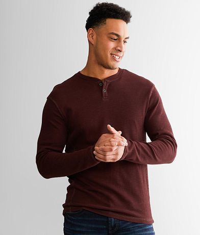 BKE Slub Knit Henley front view