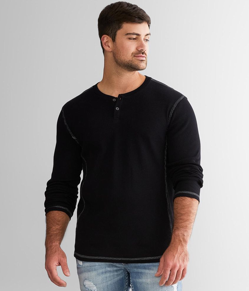 BKE Thermal Knit Henley front view