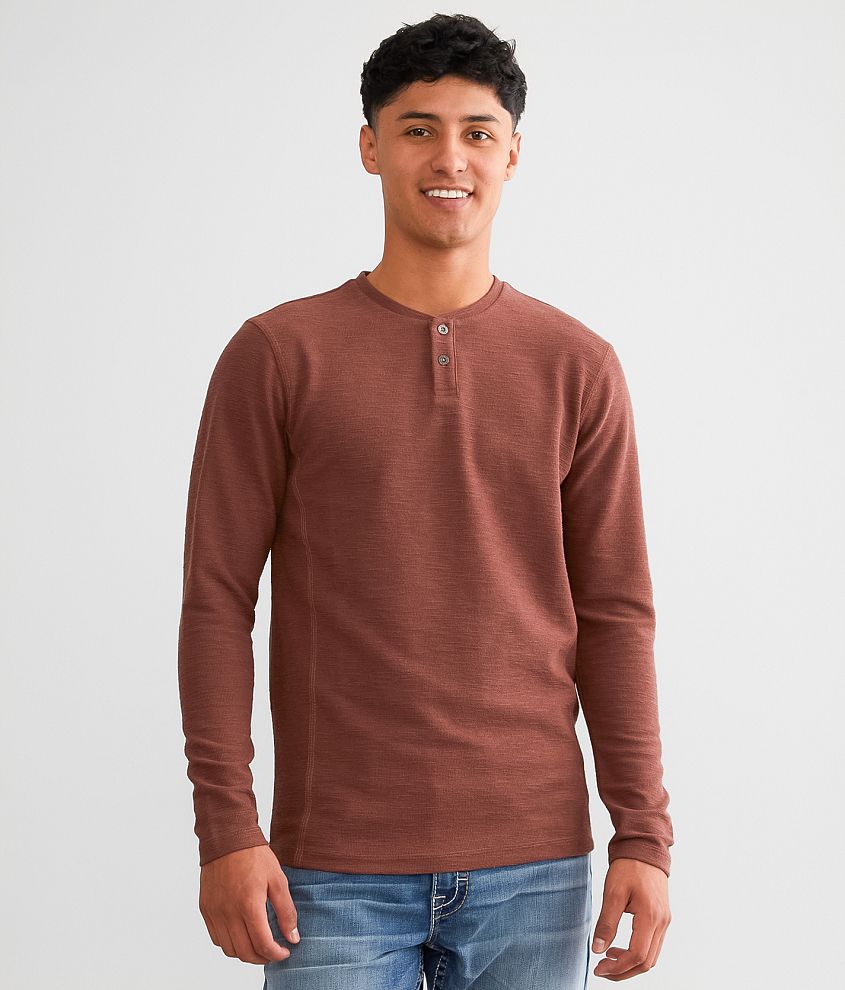 BKE Slub Knit Henley front view