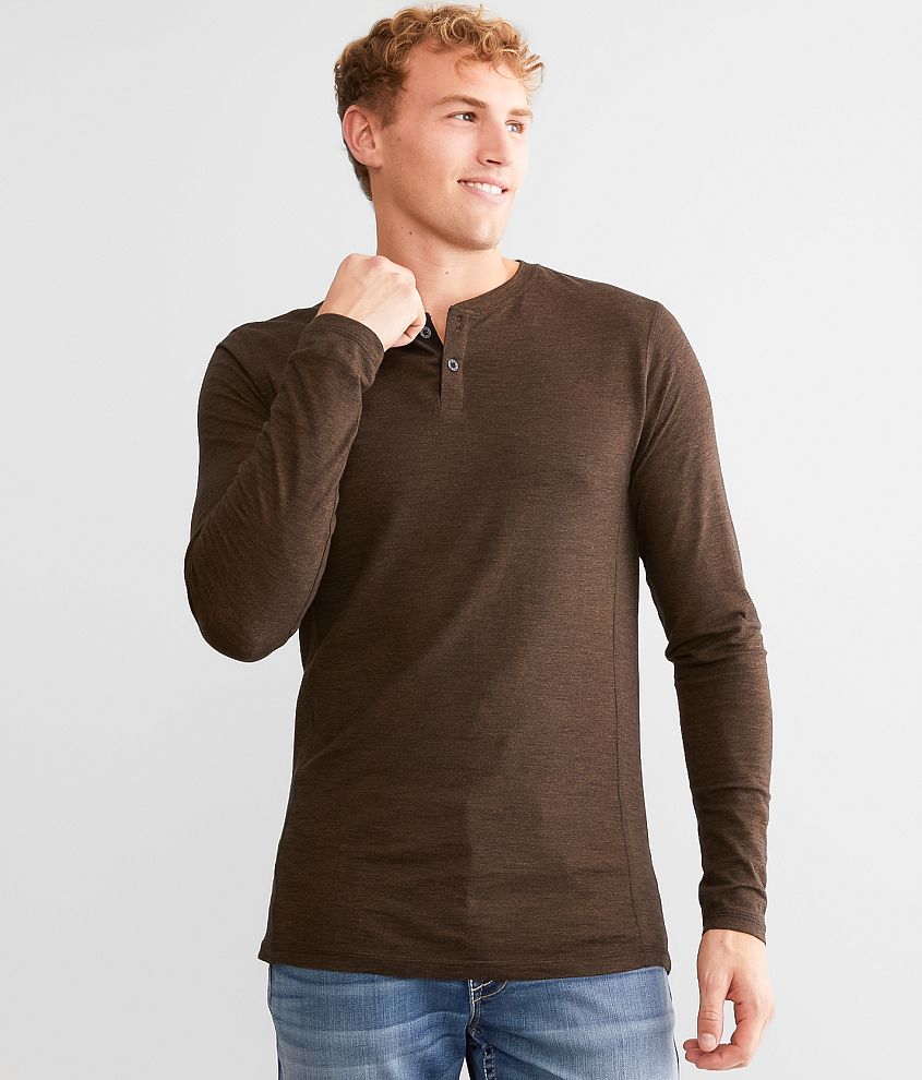 BKE Slub Knit Henley front view