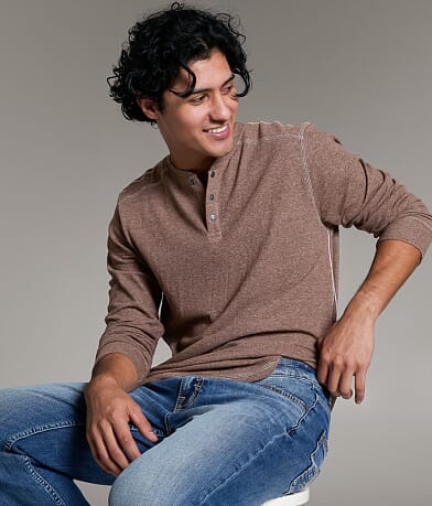 BKE Ottoman Snap Henley front view