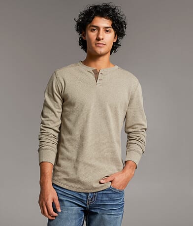 BKE Jacquard Henley front view