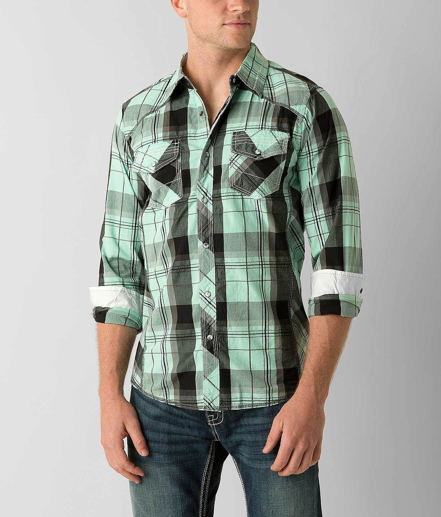 mint plaid shirt