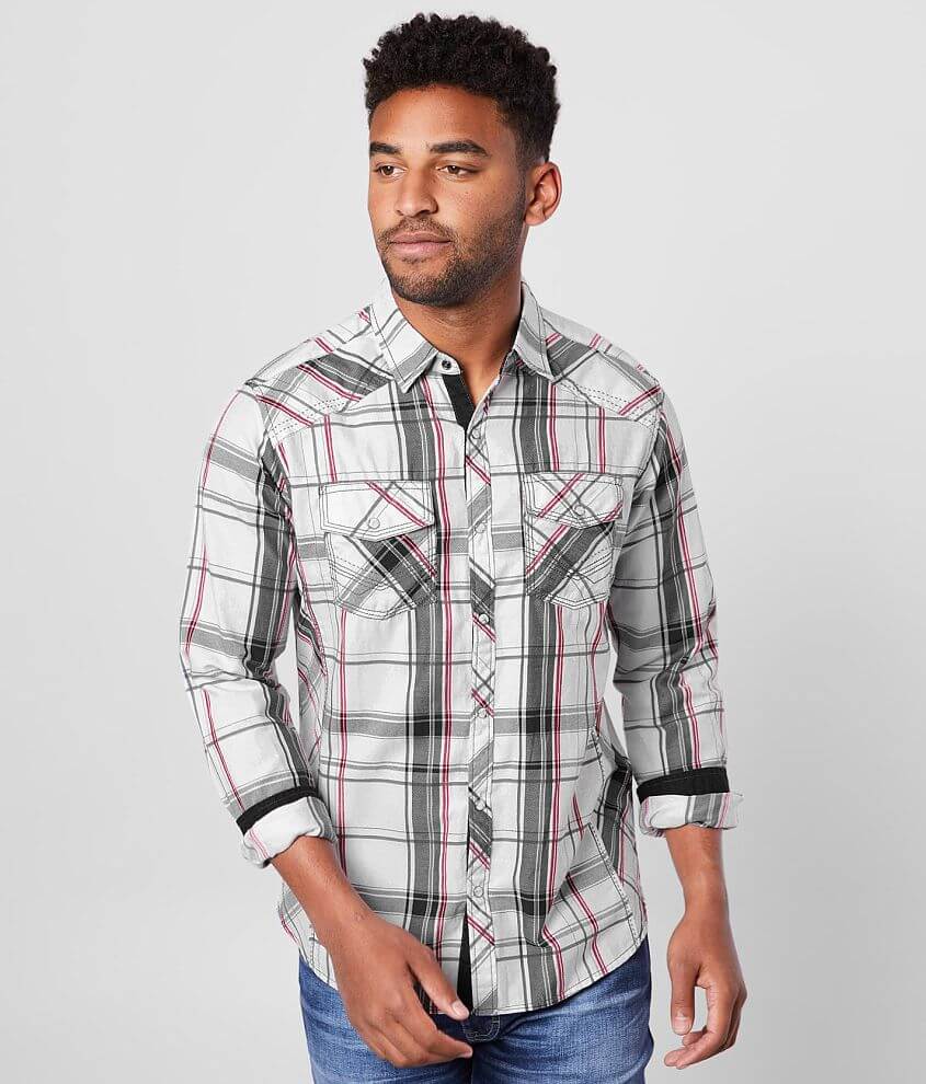 BKE Plaid Standard Shirt front view