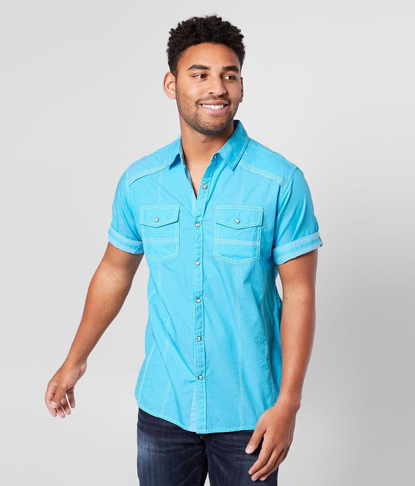 BKE Solid Standard Shirt - Men's Shirts in Turquoise | Buckle