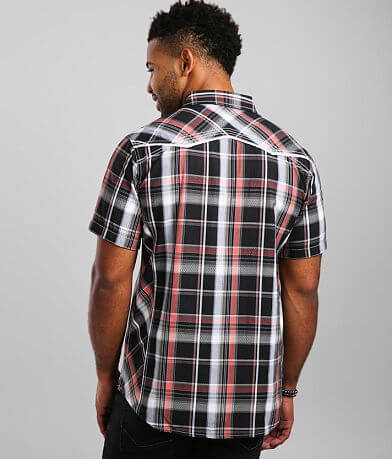 BKE Plaid Standard Shirt back view