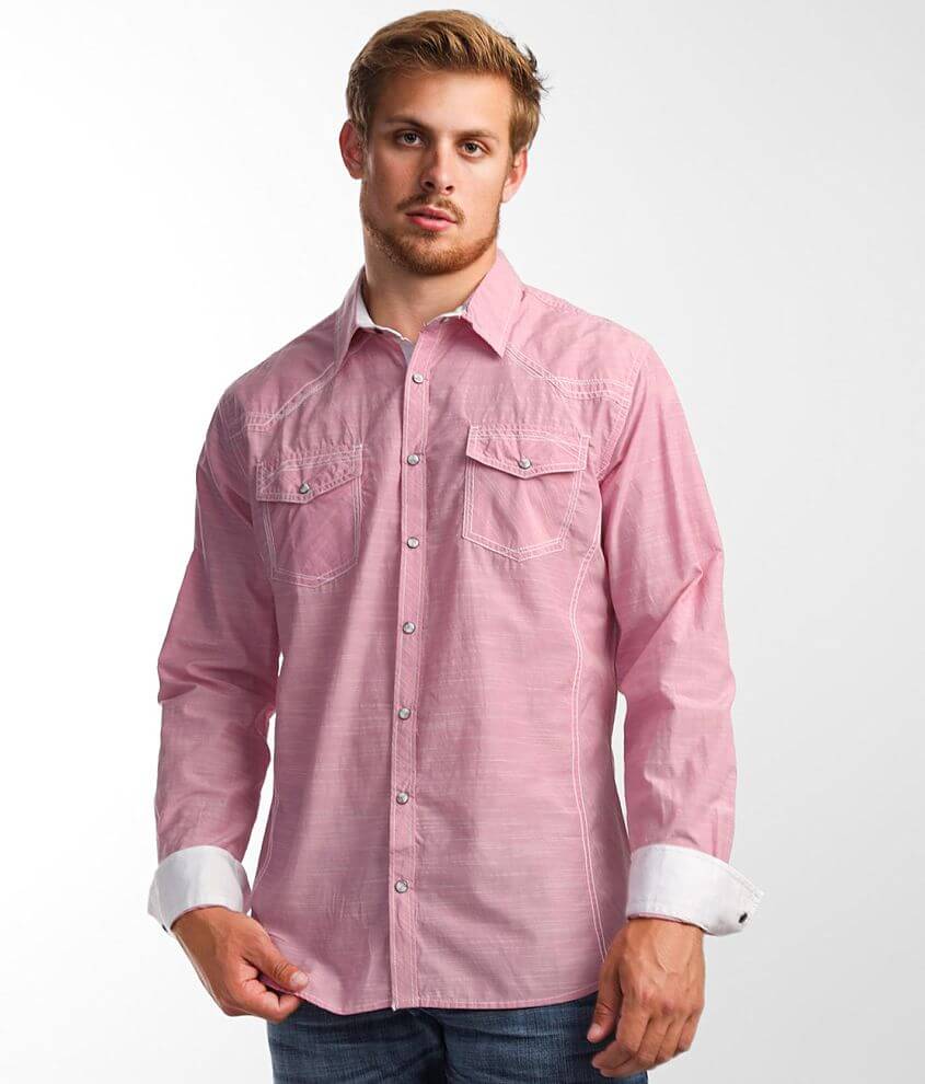 BKE Striped Athletic Shirt - Men's Shirts in Pink | Buckle