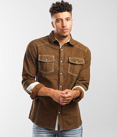 BKE Brushed Woven Tailored Shirt front view