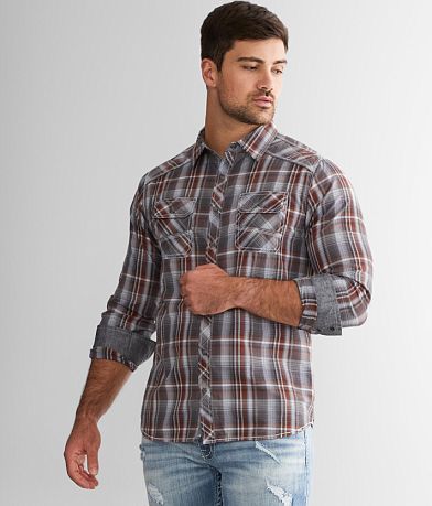 BKE Plaid Standard Shirt front view