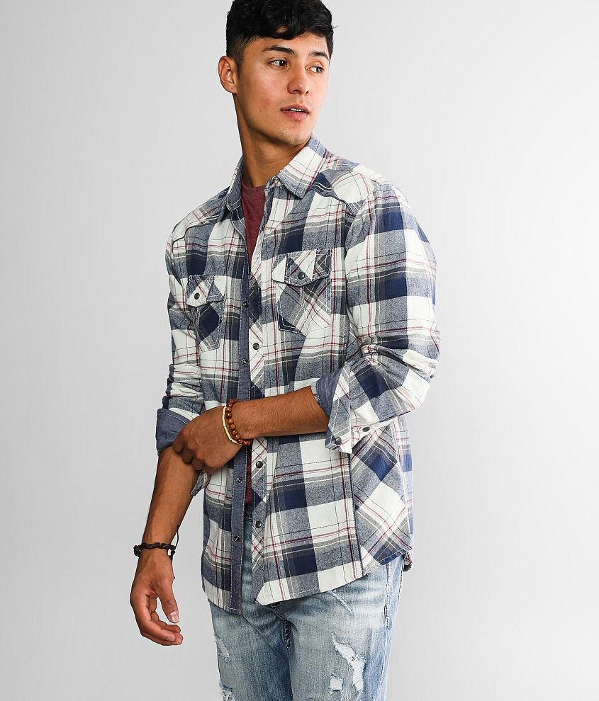 BKE Plaid Athletic Shirt front view