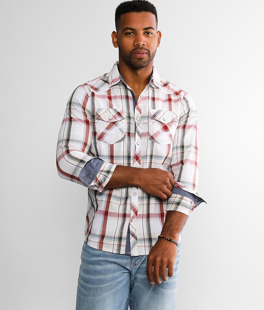 BKE Plaid Standard Shirt front view