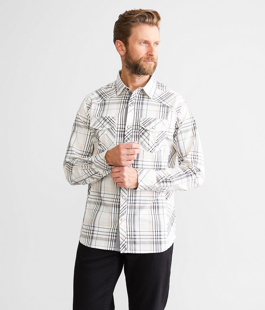 BKE Plaid Standard Stretch Shirt front view