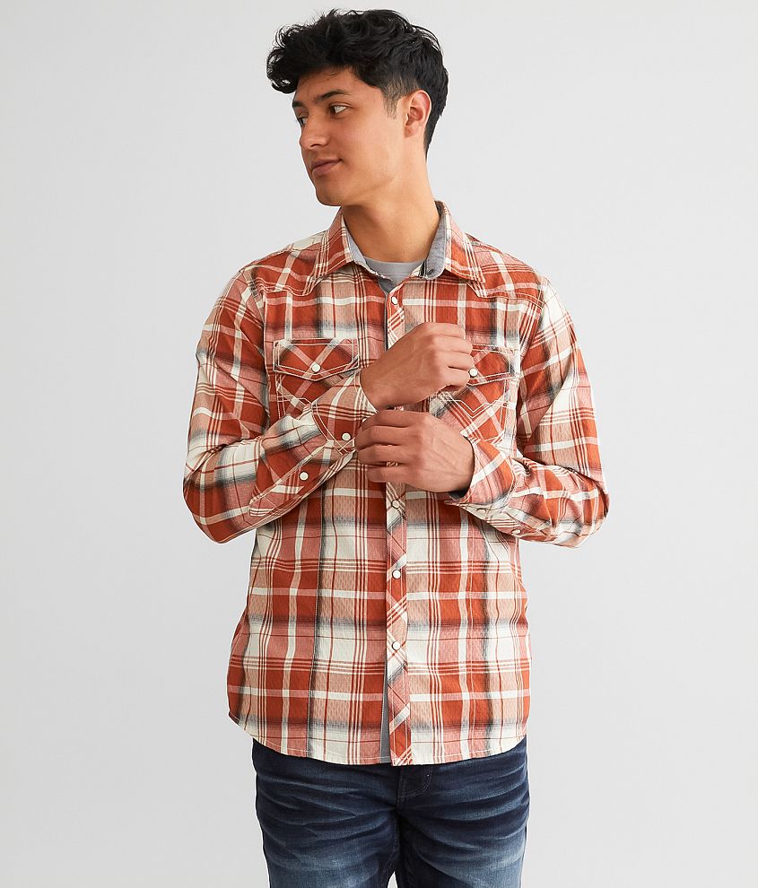 BKE Plaid Standard Shirt front view