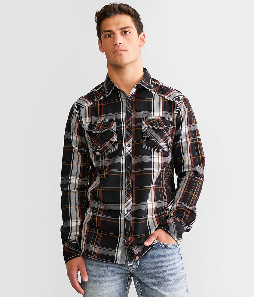 BKE Plaid Athletic Shirt front view