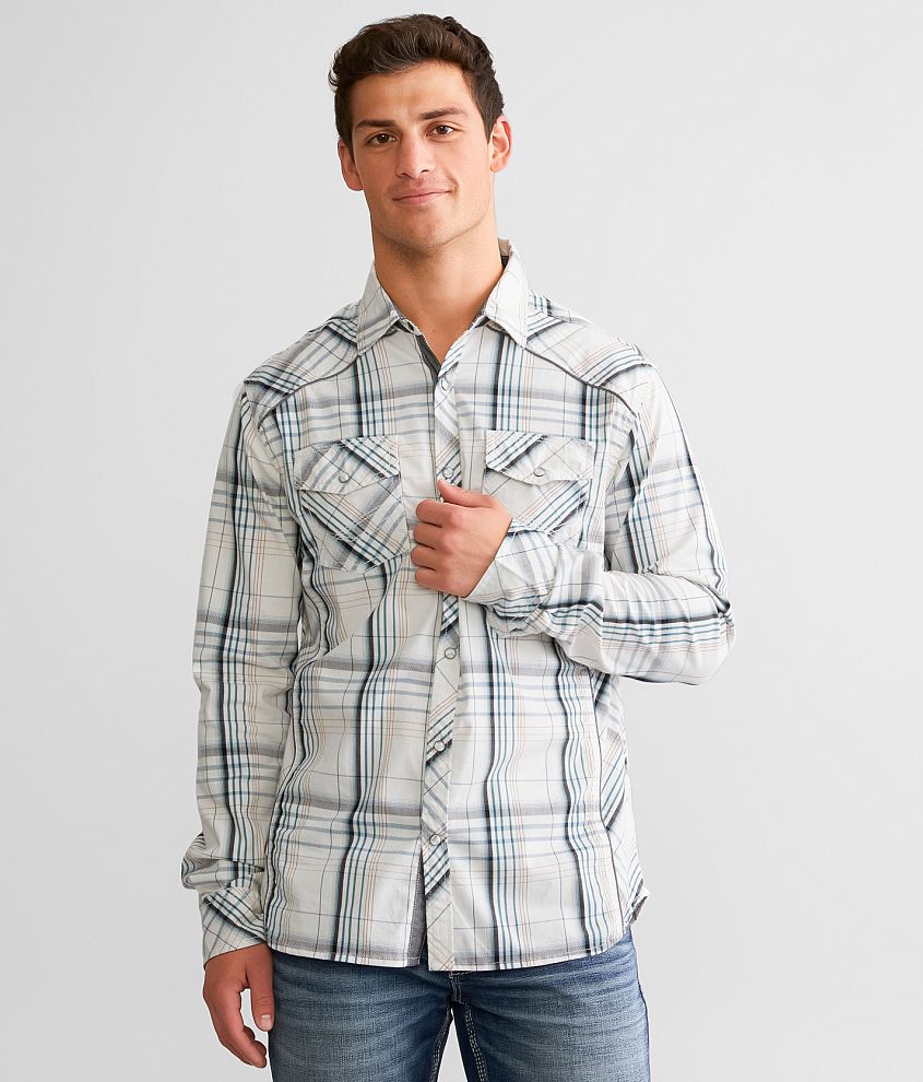 BKE Plaid Athletic Stretch Shirt front view