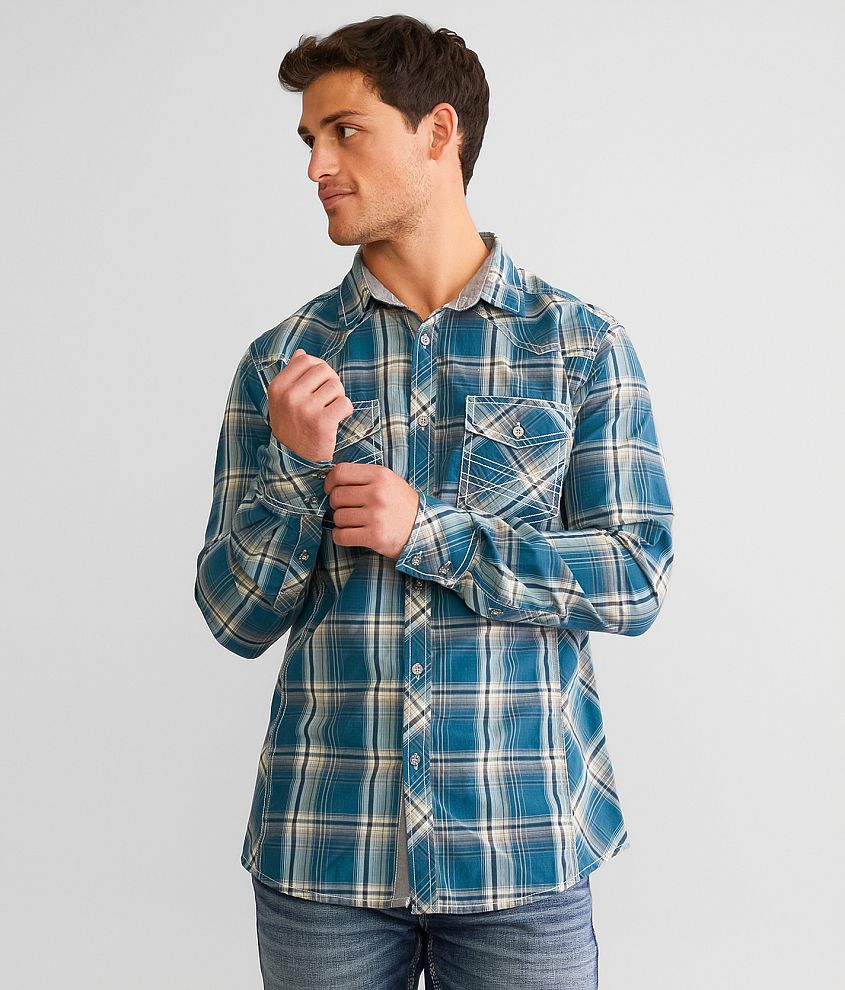 BKE Plaid Athletic Shirt front view