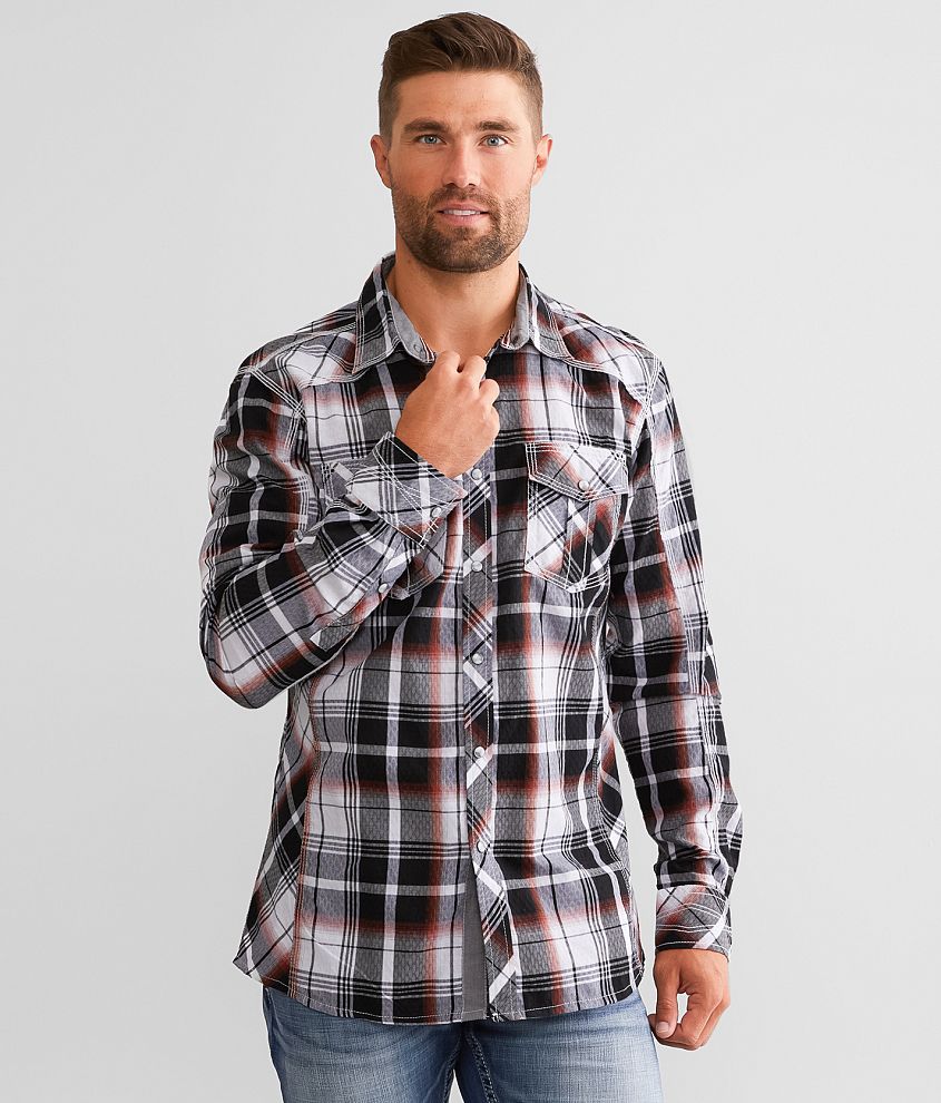 BKE Plaid Athletic Shirt front view