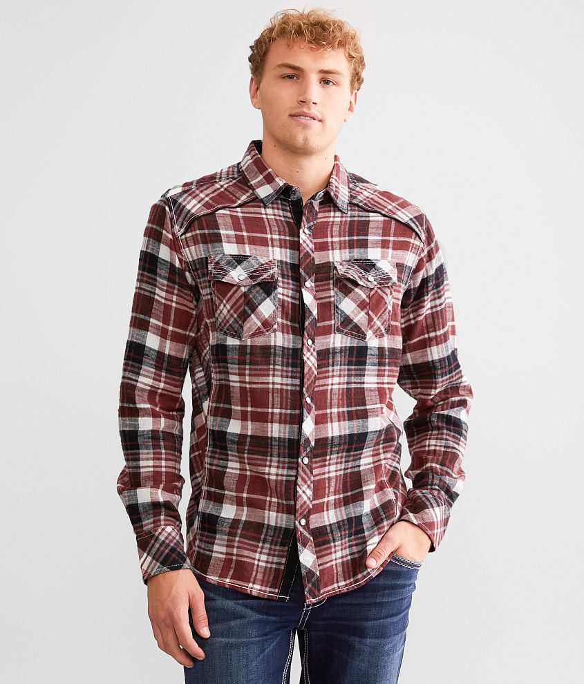 BKE Plaid Standard Shirt front view