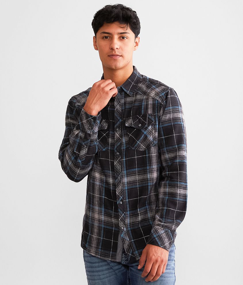 BKE Plaid Standard Shirt front view