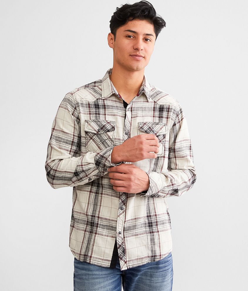 BKE Plaid Standard Shirt front view