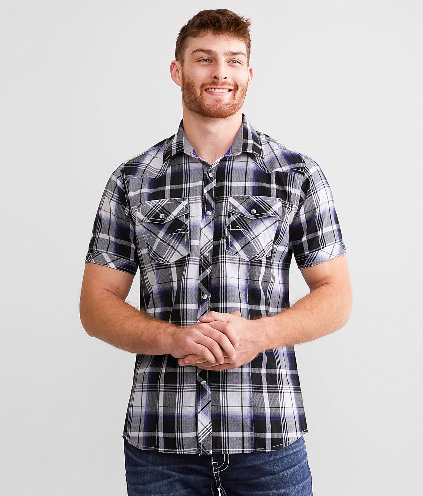 BKE Plaid Standard Shirt front view