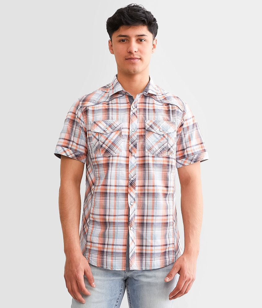 BKE Plaid Standard Shirt front view