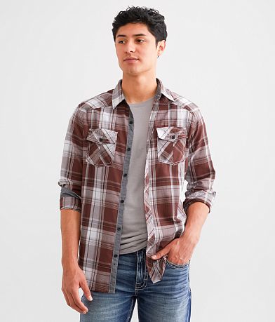 BKE Plaid Athletic Shirt front view
