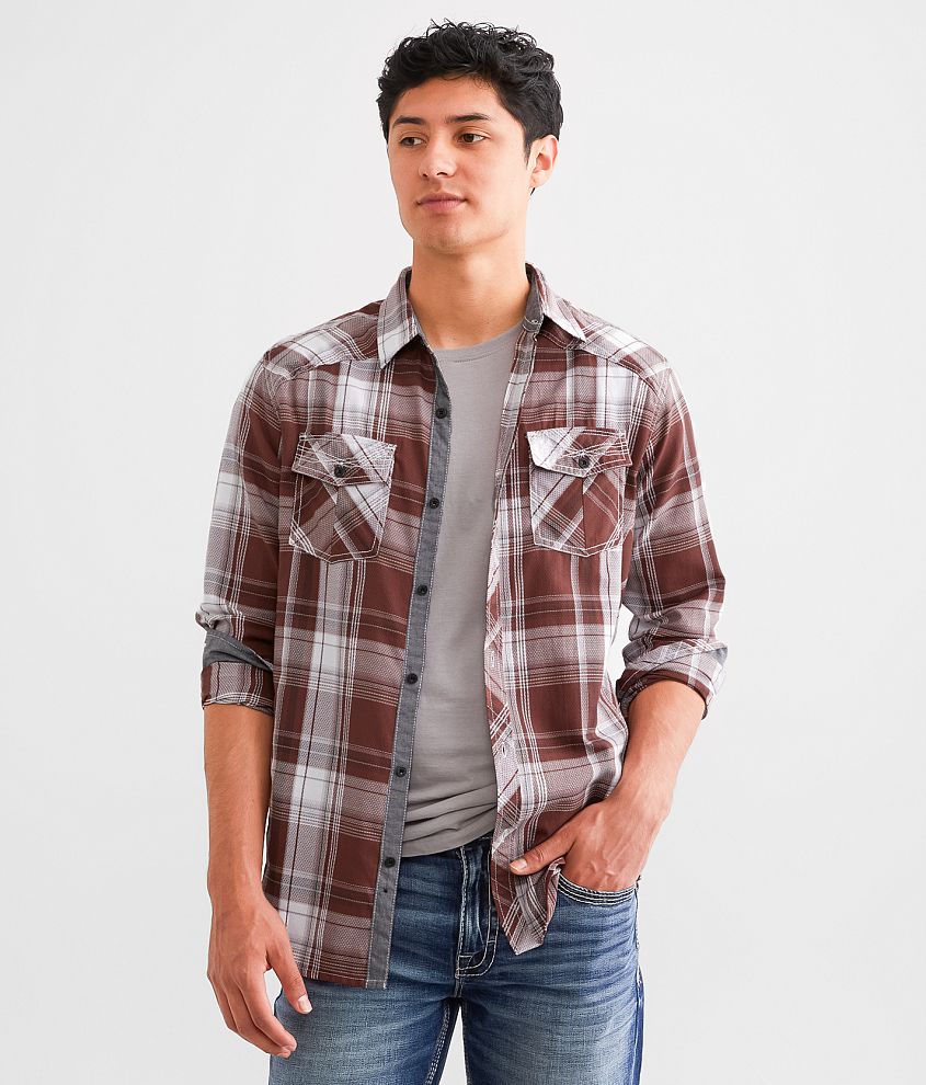 BKE Plaid Athletic Shirt front view