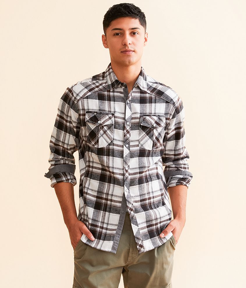 BKE Plaid Athletic Shirt front view